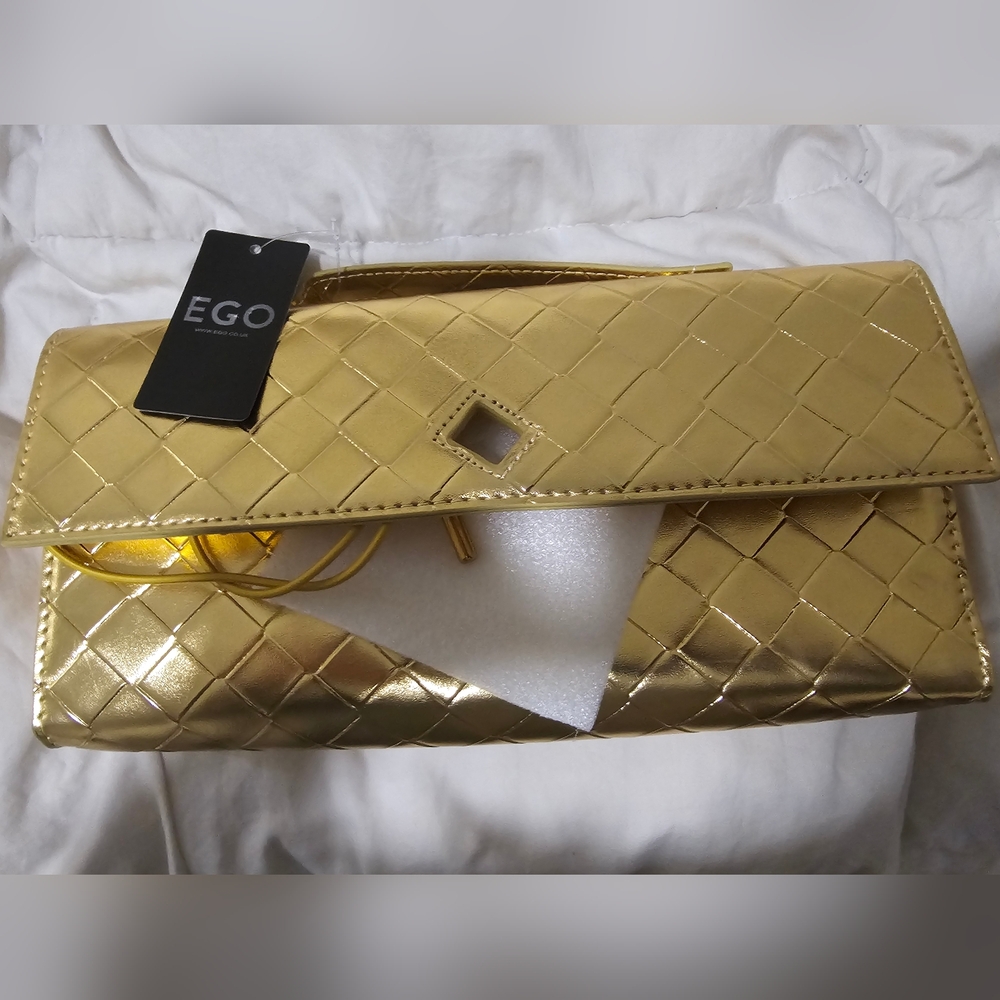 New gold EGO flat long clutch
